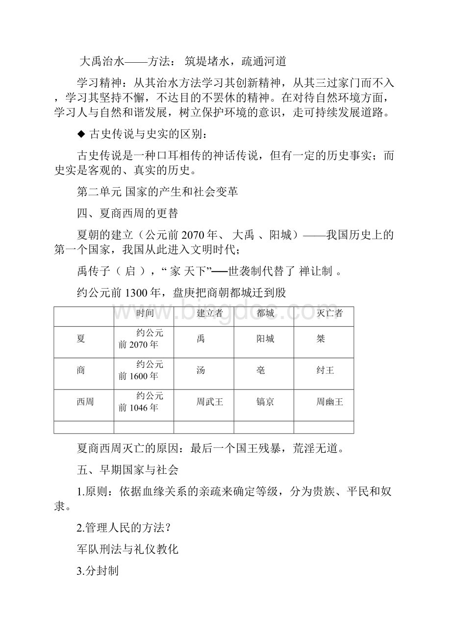 版七年级上册北师大版历史知识点总结.docx_第3页