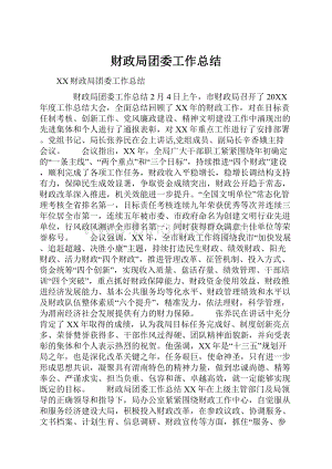 财政局团委工作总结.docx