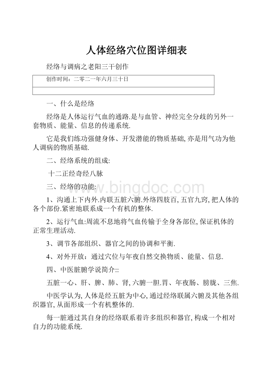 人体经络穴位图详细表.docx_第1页