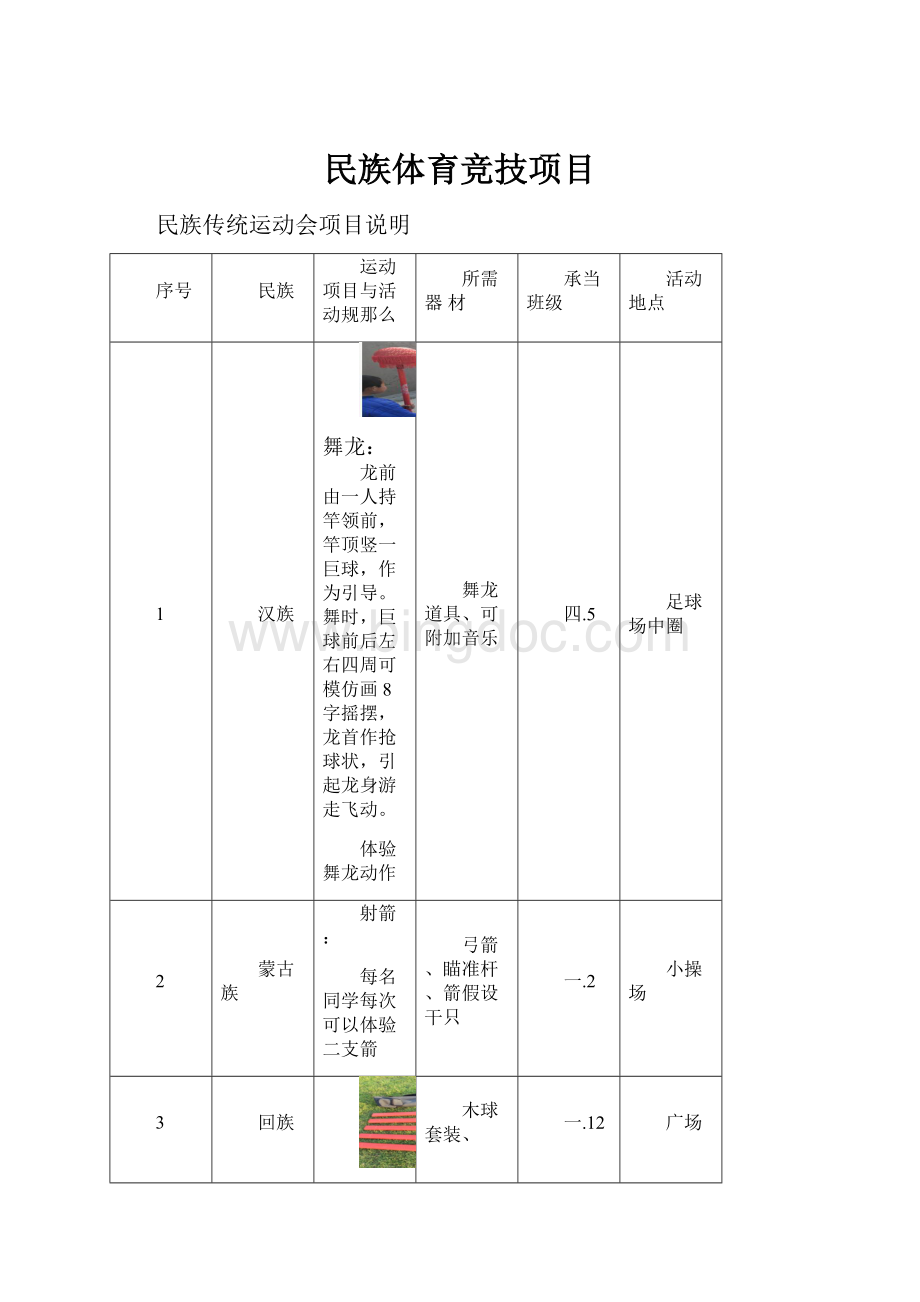 民族体育竞技项目.docx