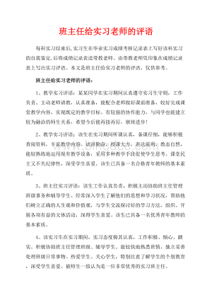 班主任给实习老师的评语_3篇（共4页）2200字.docx