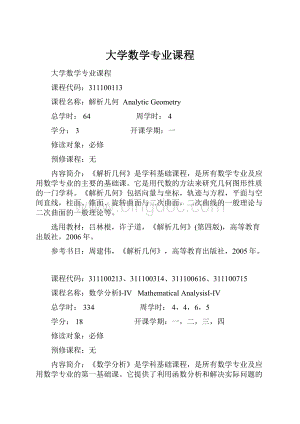 大学数学专业课程.docx