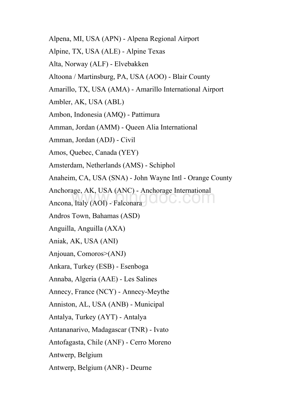 国际机场代码一览表.docx_第3页