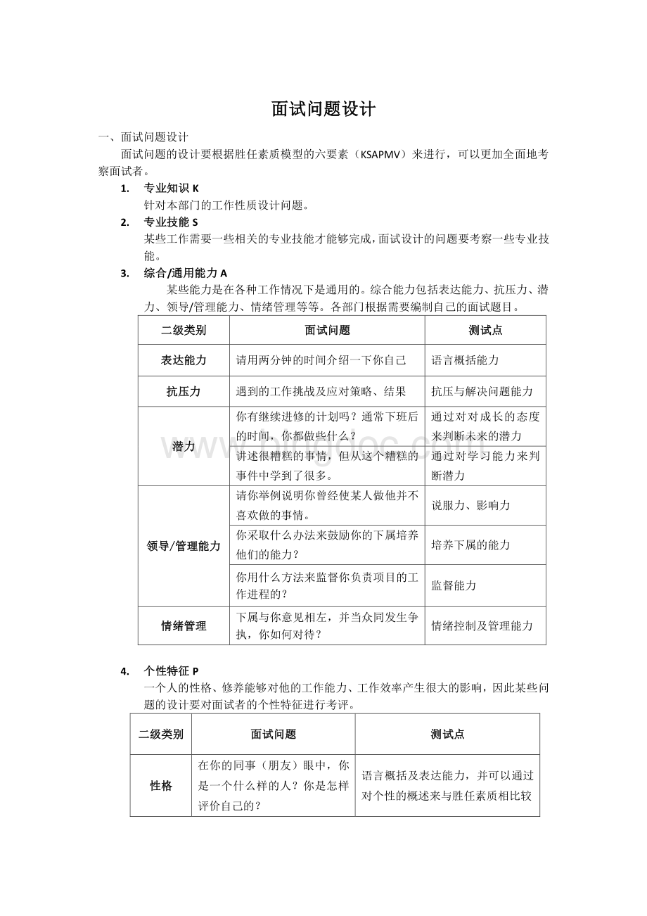 面试问题设计.pdf