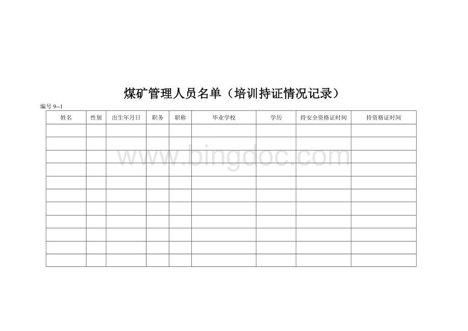 煤矿安全管理记录台账大全(一)Word文档格式.doc_第2页