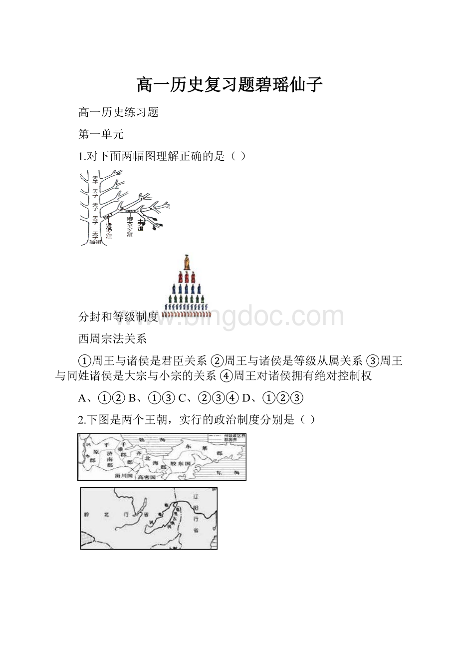 高一历史复习题碧瑶仙子.docx_第1页