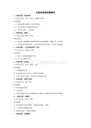 化验室危险因素辨识Word文档格式.docx