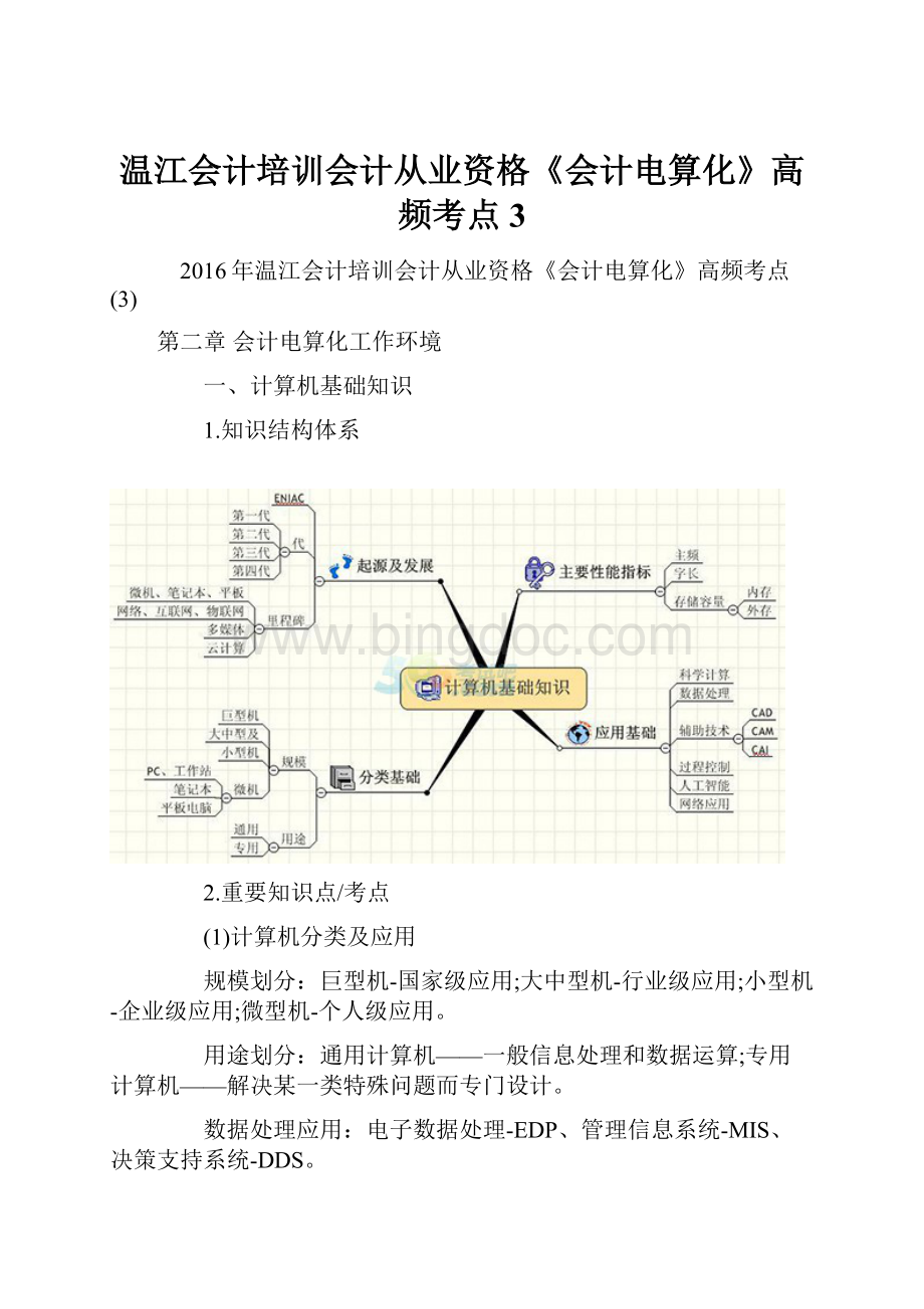 温江会计培训会计从业资格《会计电算化》高频考点3.docx