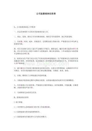 公司监察部岗位职责Word文档格式.doc