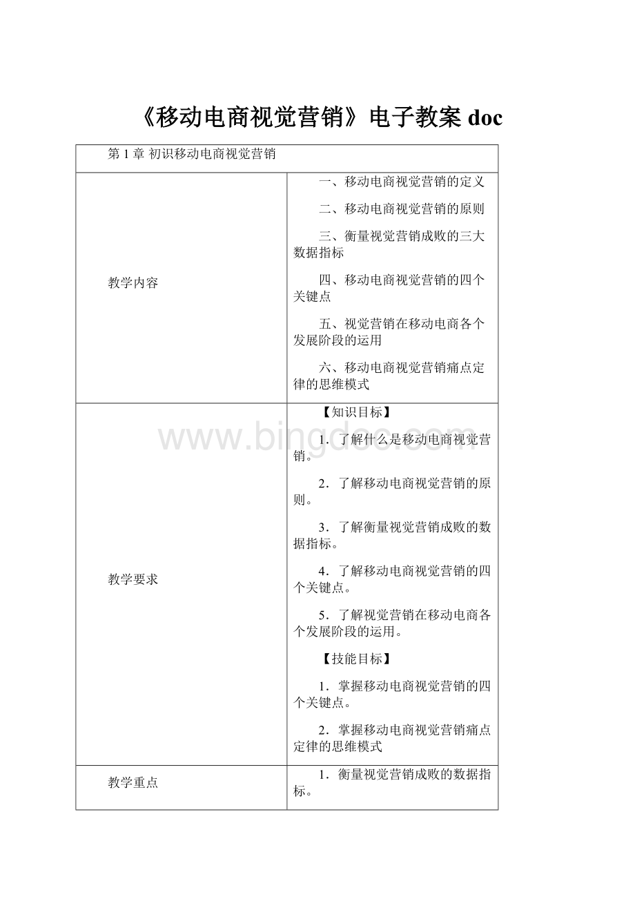 《移动电商视觉营销》电子教案doc.docx_第1页