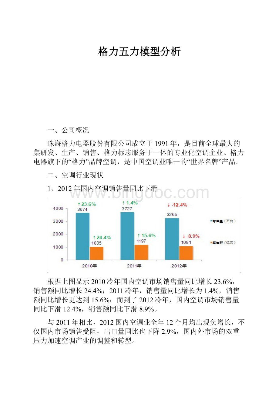 格力五力模型分析.docx