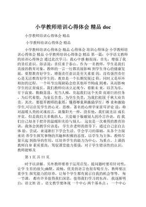 小学教师培训心得体会 精品doc.docx