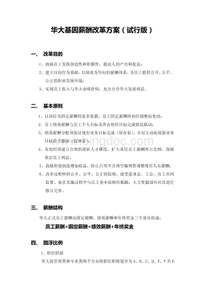 华大基因薪酬改革方案--06-30资料下载.pdf