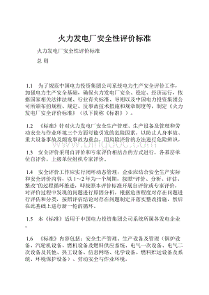 火力发电厂安全性评价标准Word文档格式.docx