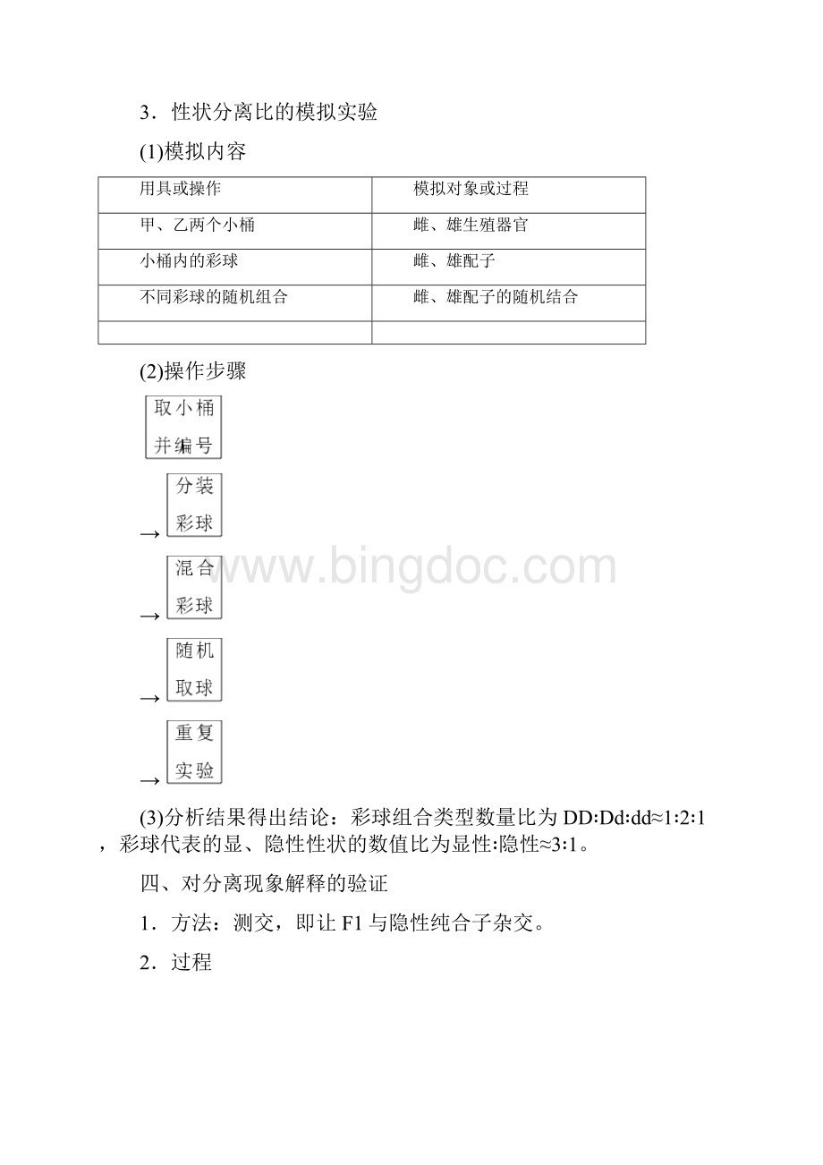 高中生物 第1章 第1节 孟德尔的豌豆杂交实验一Ⅰ学案 新人教版必修第二册Word下载.docx_第3页