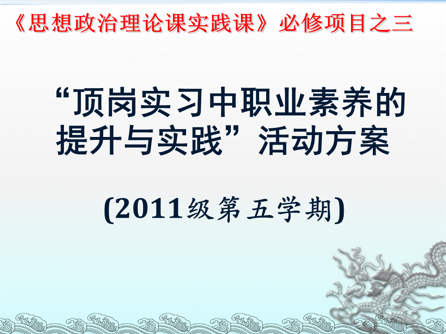 级顶岗实习中职业素养的提升与实践活动方案稿.ppt_第1页