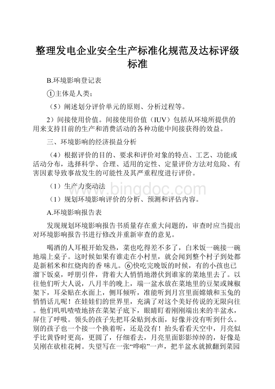 整理发电企业安全生产标准化规范及达标评级标准文档格式.docx_第1页