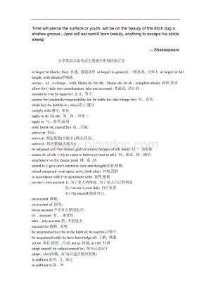 大学英语六级考试完型填空常用短语汇总.doc