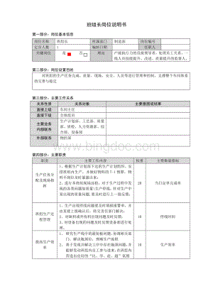 班组长岗位说明书.doc