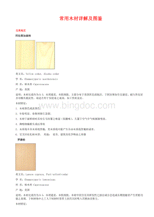 常用木材详解及图鉴.docx