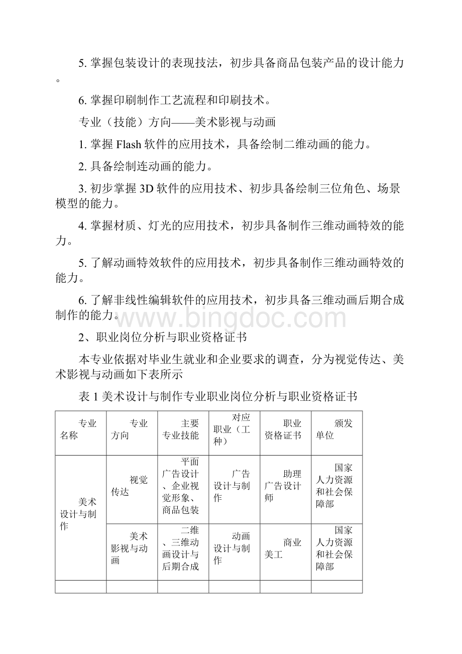 美术设计及制作人才培养方案.docx_第3页