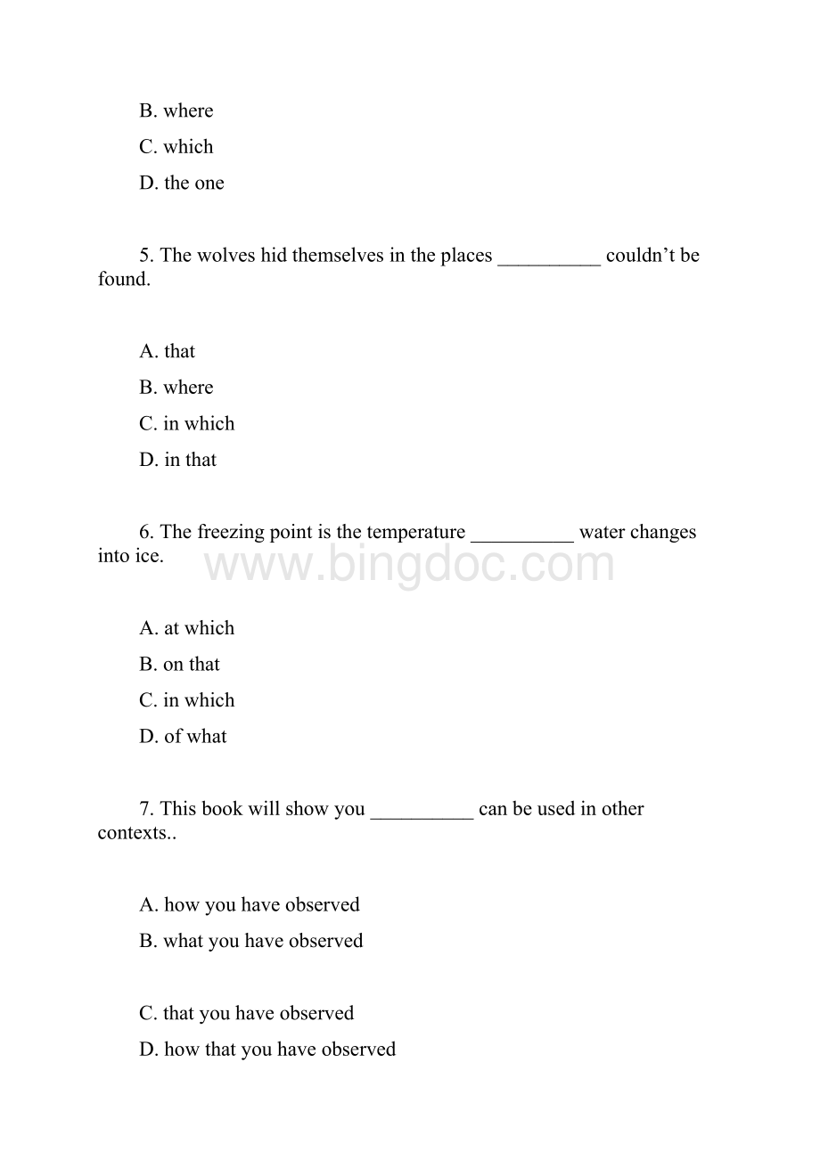 初中定语从句专项训练Word文件下载.docx_第2页