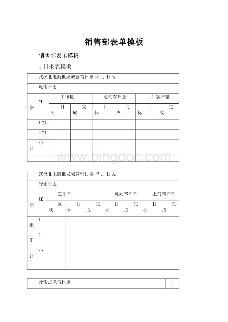 销售部表单模板Word下载.docx_第1页