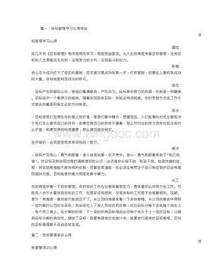 目标管理心得体会Word格式.doc