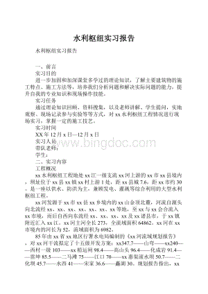 水利枢纽实习报告.docx