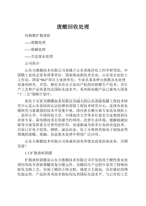 废酸回收处理Word下载.docx