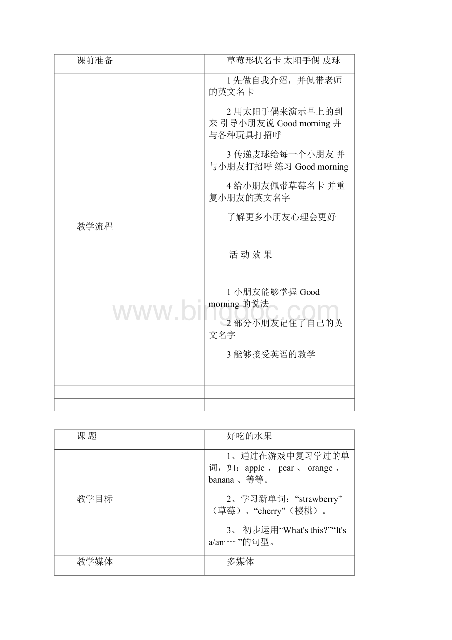 一年级《娃娃英语》校本课程计划与教案Word文件下载.docx_第3页