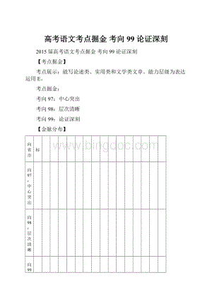 高考语文考点掘金 考向99 论证深刻Word下载.docx