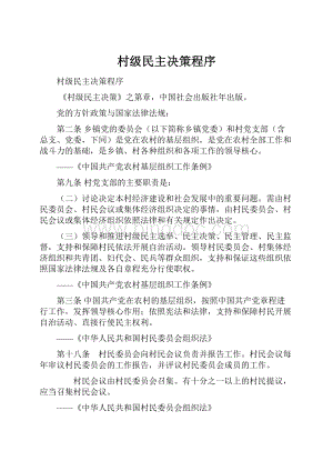 村级民主决策程序文档格式.docx