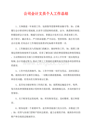 公司会计文员个人工作总结（共1页）600字.docx