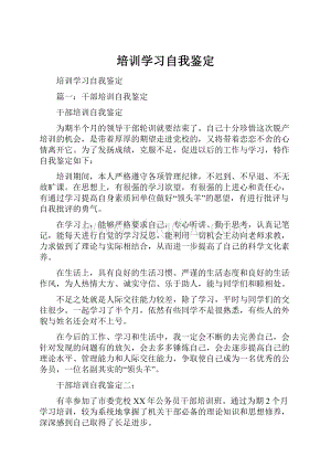 培训学习自我鉴定.docx