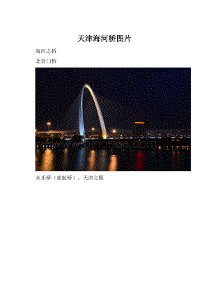 天津海河桥图片.docx
