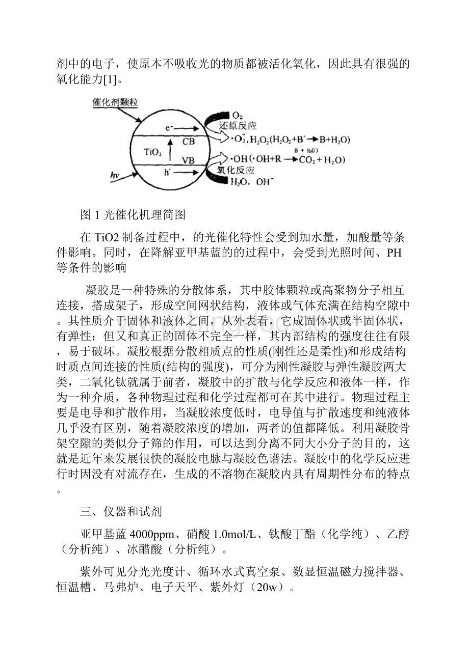 溶胶凝胶法制备TiO2及其光催化降解亚甲基蓝染料研究.docx_第2页