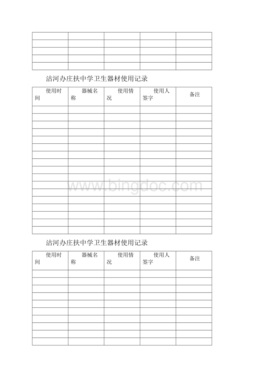 沽河办庄扶中学卫生器材使用记录.docx_第2页