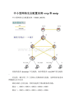 中小型网络完全配置实例vrrp和mstpWord文档格式.docx