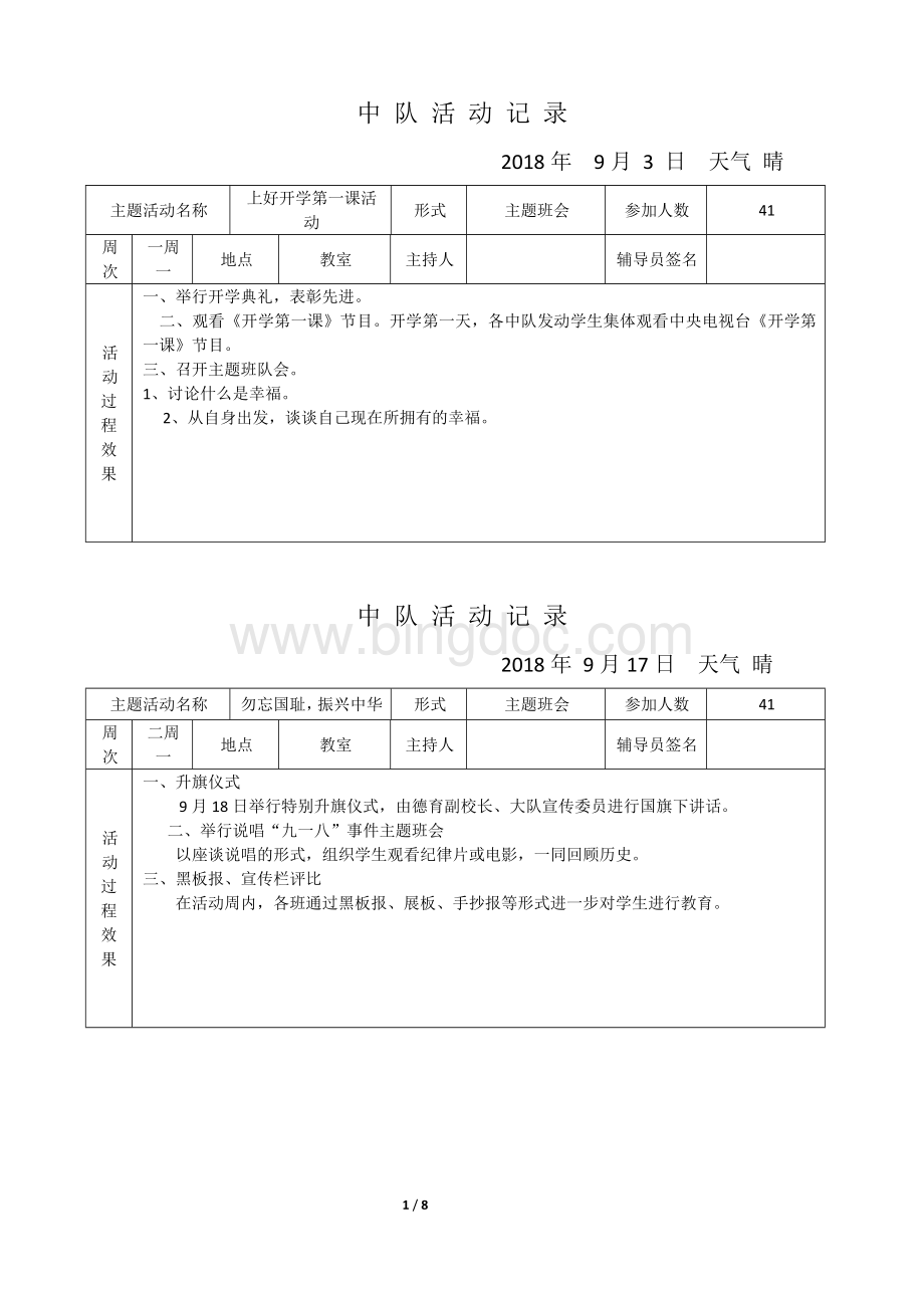 中队活动记录文档格式.docx_第1页