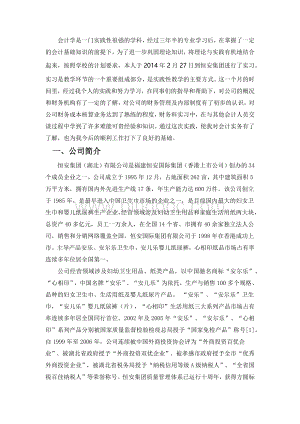 实习报告恒安集团Word格式文档下载.docx