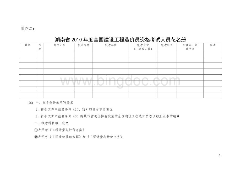 湖南省2010年度全国建设工程造价员资格考试Word文档格式.doc_第2页