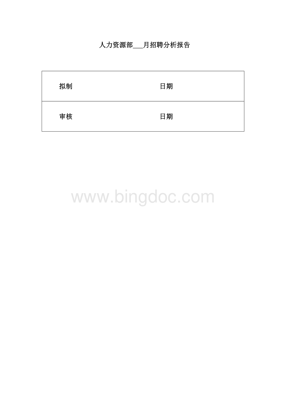 人力资源部月招聘分析报告Word文件下载.doc