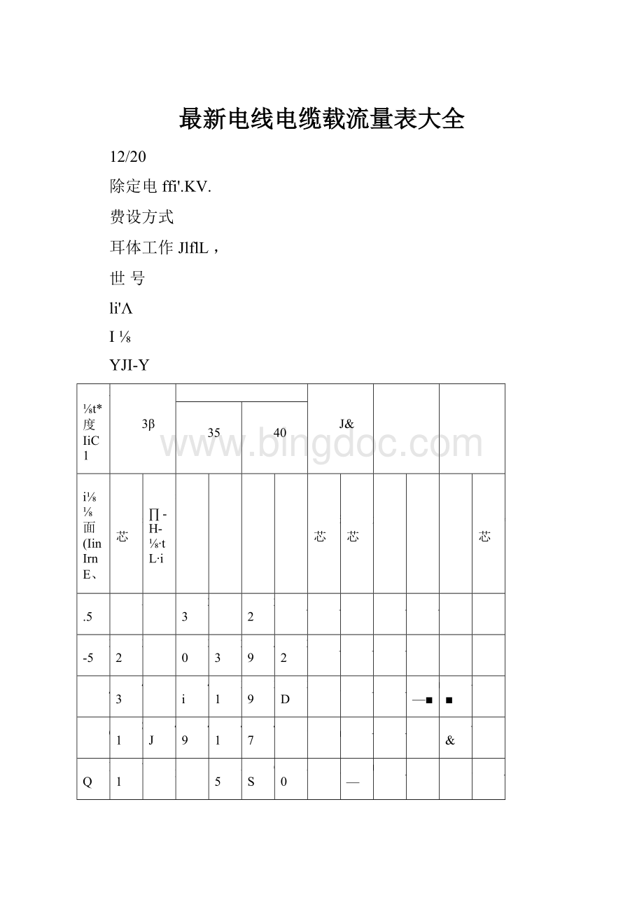 最新电线电缆载流量表大全.docx