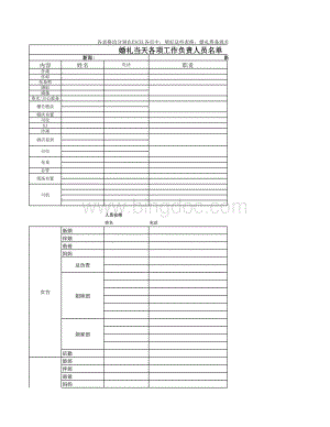 婚礼筹备N个表格.xls