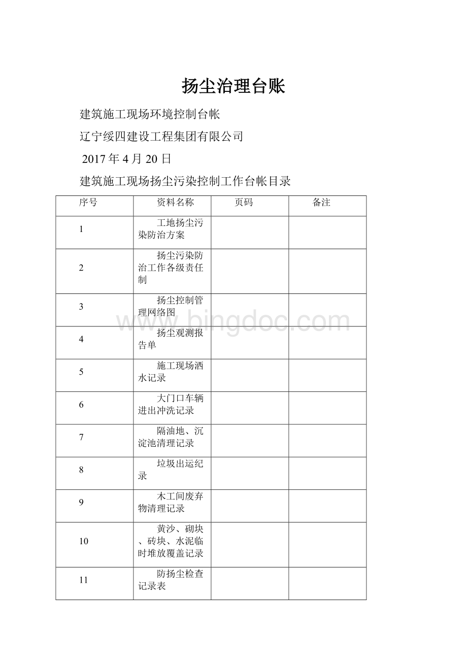 扬尘治理台账.docx_第1页