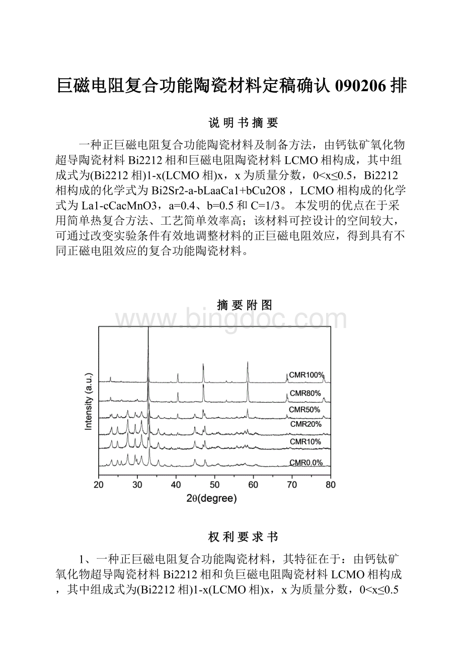 巨磁电阻复合功能陶瓷材料定稿确认090206排.docx_第1页