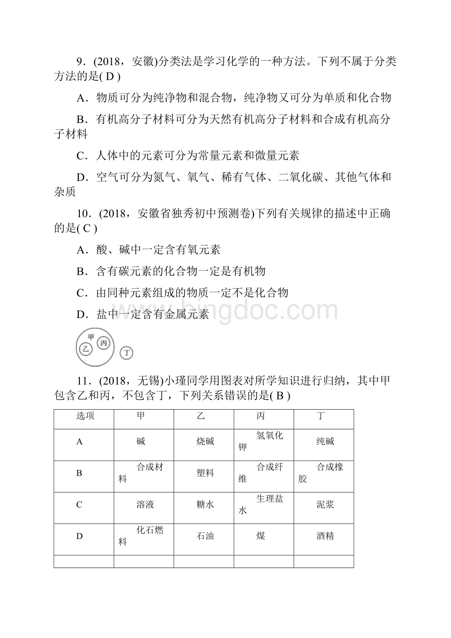 中考化学总复习练习第23讲专题二物质的分类.docx_第3页