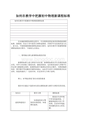 如何在教学中把握初中物理新课程标准.docx