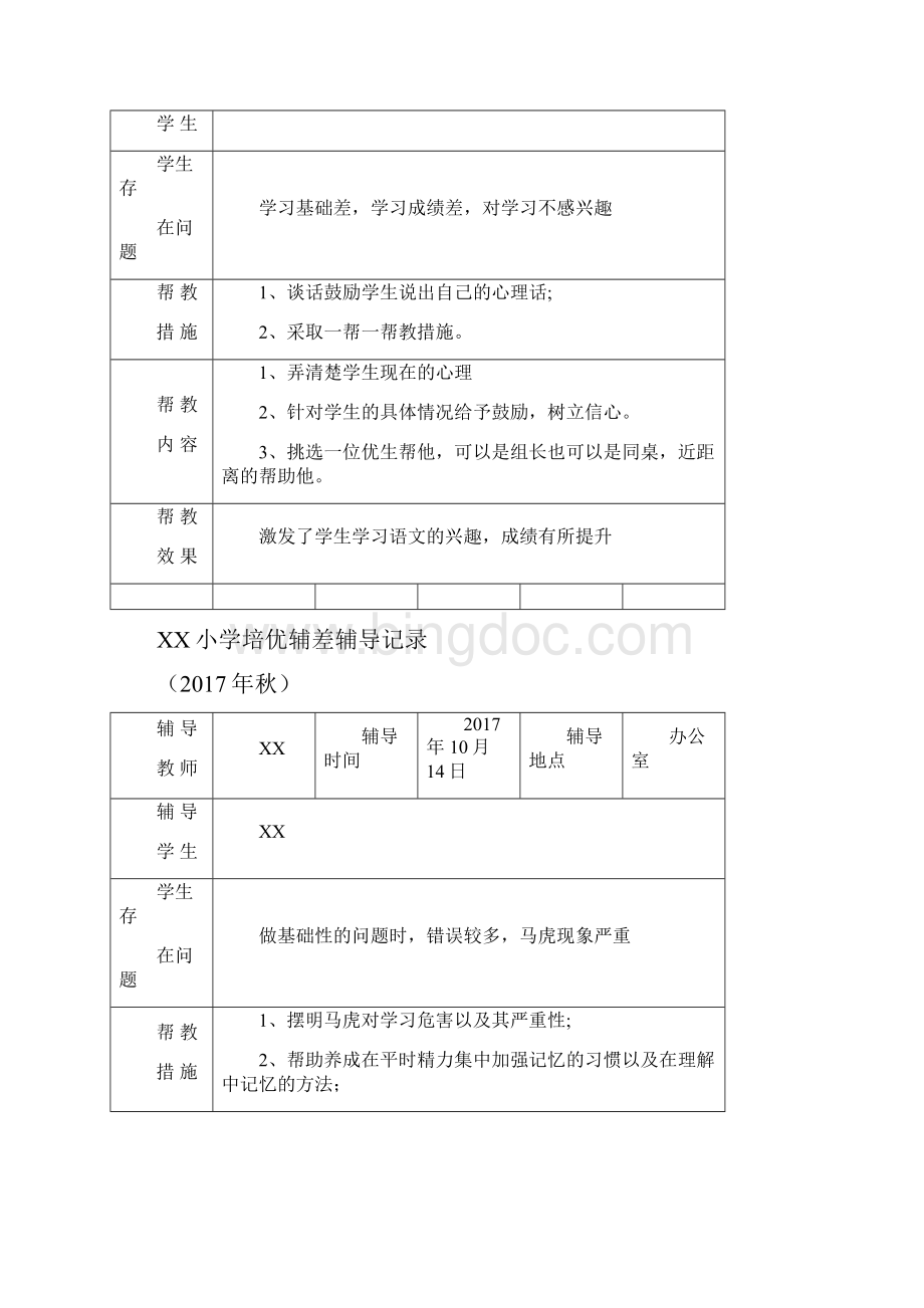 小学语文培优补差辅导记录.docx_第2页